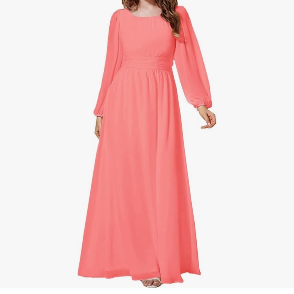 Elegant Coral Maxi Dress